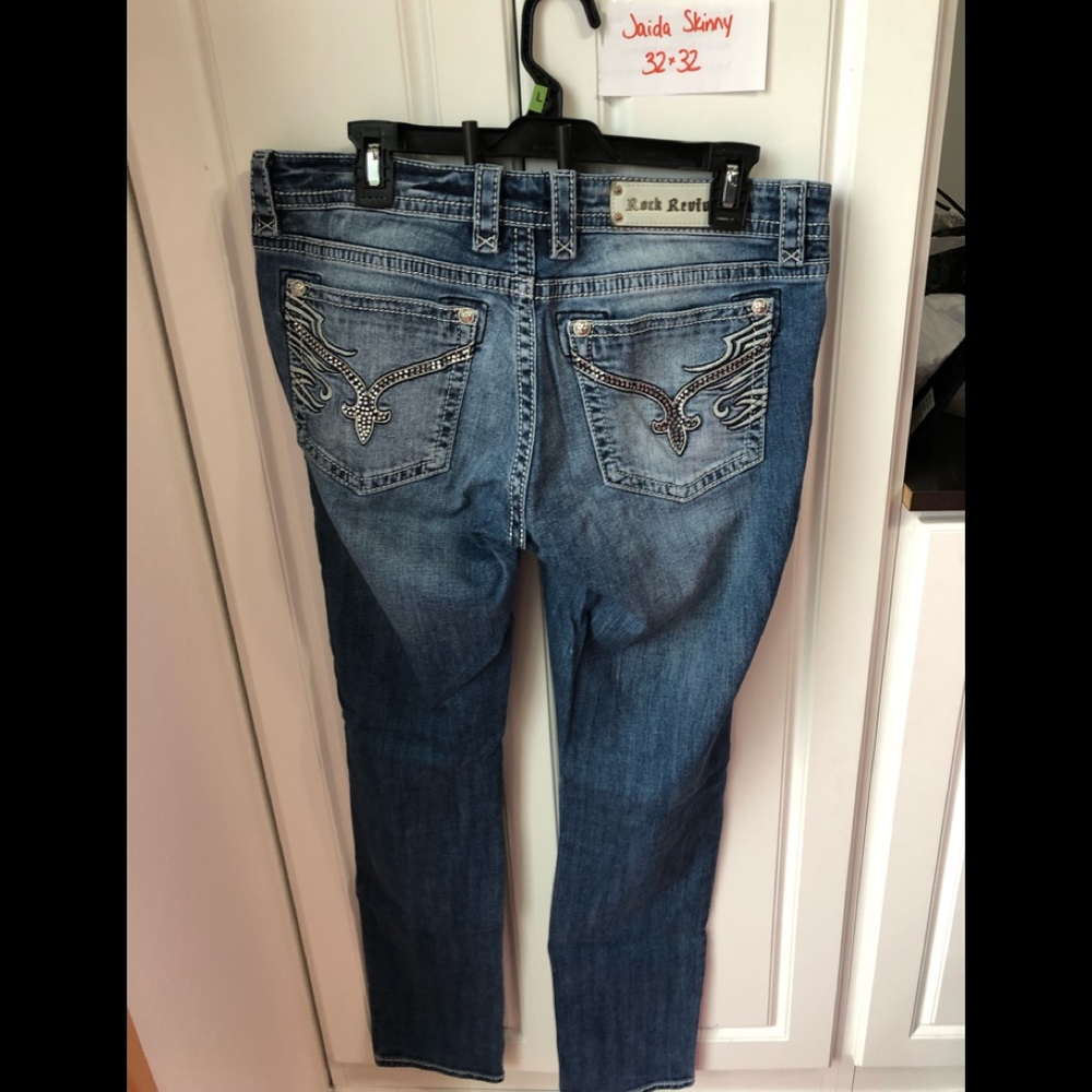 Rock revivals women’s jaida skinny bling size 32